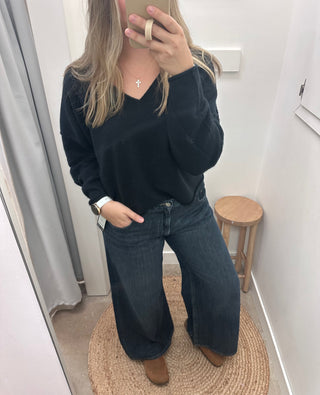 Sandy Low-Rise Wide Leg // Dark Blue Classic // Mavi