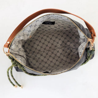 Nikki Nylon Slouchy Shoulder Bag - Olive