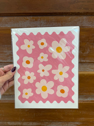 Retro Flowers Print - 8 X 10”