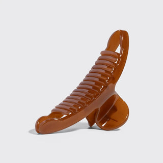 Recycled Plastic Large Arched Clip - Mocha // Kitsch