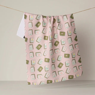 Mahjong Flower Tiles Tea Towel - Geometry