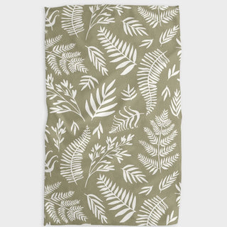 Olive Kitchen Tea Towel - Geometry