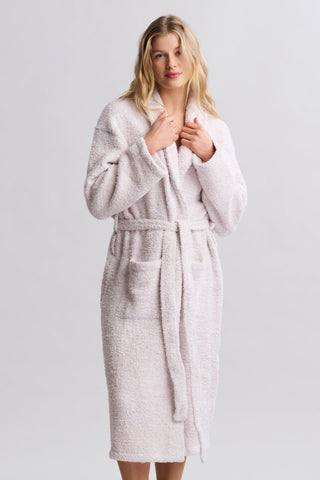CozyChic Adult Robe - Heathered Stone/White