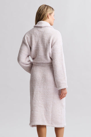 CozyChic Adult Robe - Heathered Stone/White
