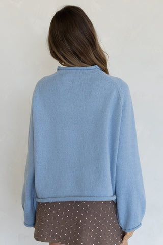 Cow Sweater - Dusty Blue