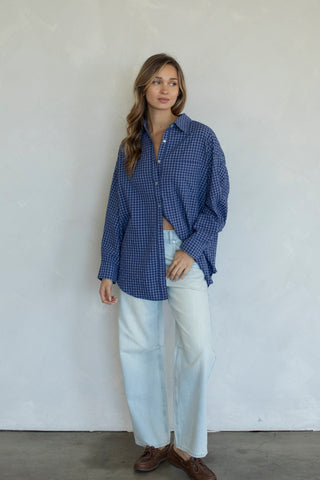 Kathy Checkered Shirt - Blue