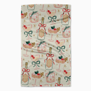Christmas Cocktails Tea Towel - Geometry