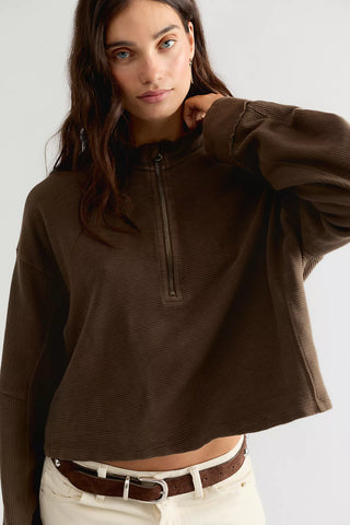 Celeste Quarterzip - Teak // Free People