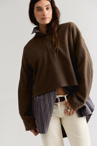 Celeste Quarterzip - Teak // Free People
