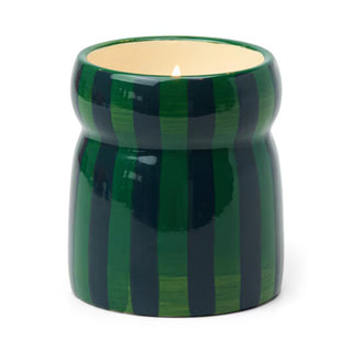 Cabana 6.5 Oz Striped Hand Painted Ceramic With Lid - Balsam Fir// Paddywax