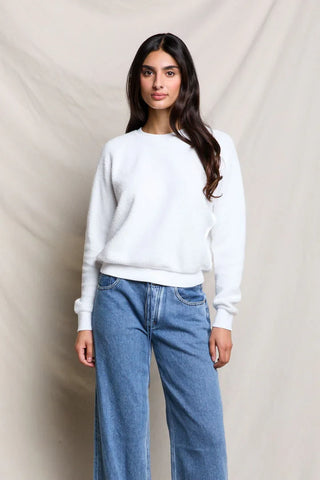 Ziggy Regular Fit Reversible Fleece Crewneck - White // Perfect White tee