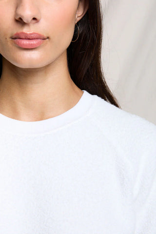 Ziggy Regular Fit Reversible Fleece Crewneck - White // Perfect White tee