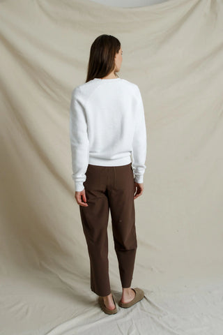 Ziggy Regular Fit Reversible Fleece Crewneck - White // Perfect White tee