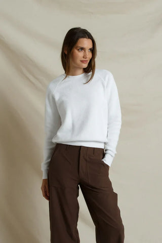 Ziggy Regular Fit Reversible Fleece Crewneck - White // Perfect White tee