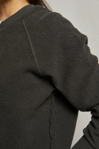 Ziggy Regular Fit Reverse Fleece Crewneck - Vintage Black // Perfect White Tee