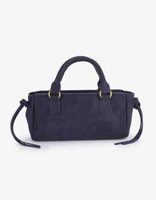 Pepper Mini Satchel - Faux Suede - Navy