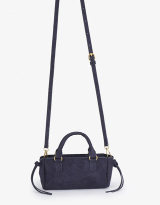 Pepper Mini Satchel - Faux Suede - Navy