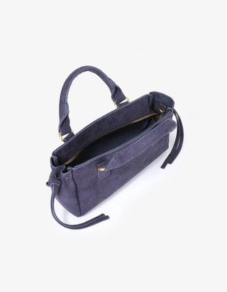 Pepper Mini Satchel - Faux Suede - Navy