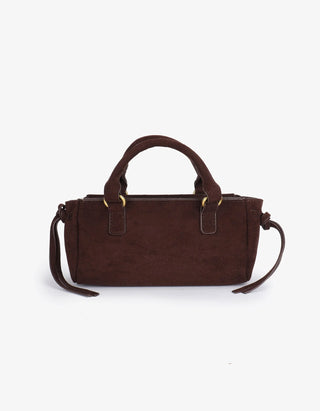 Pepper Mini Satchel - Faux Suede - Chocolate