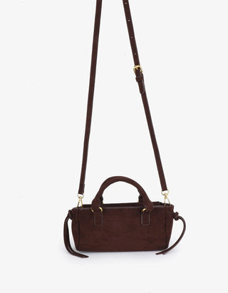 Pepper Mini Satchel - Faux Suede - Chocolate