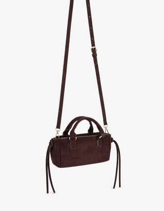 Pepper Mini Satchel - Faux Suede - Chocolate