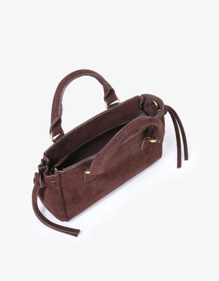 Pepper Mini Satchel - Faux Suede - Chocolate
