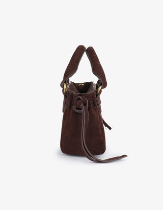 Pepper Mini Satchel - Faux Suede - Chocolate