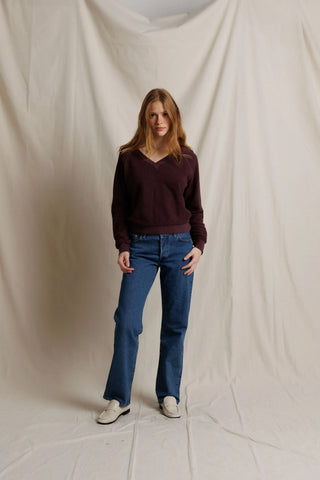 Ziggy Regular Fit Reverse Cotton Crew - Cherry Lacquer // Perfect White Tee