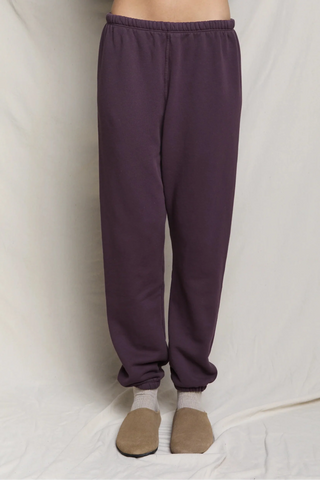 Stevie Fleece Easy Sweatpant - Cherry Lacquer // Perfect White Tee