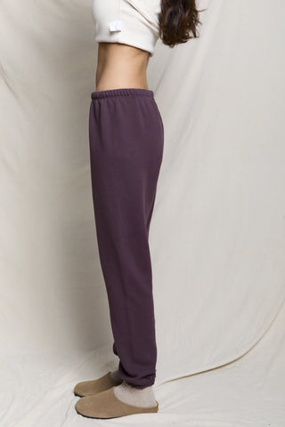 Stevie Fleece Easy Sweatpant - Cherry Lacquer // Perfect White Tee