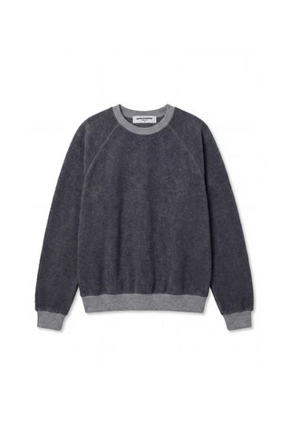 Oversized Ziggy Reverse Crewneck - Dark Heather Grey // Perfect White Tee