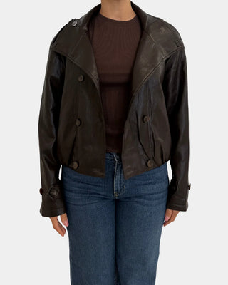Corina Funnel Neck Jacket - Brown