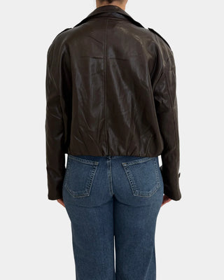 Corina Funnel Neck Jacket - Brown