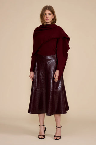 Murphy Scarf Sweater - Burgundy