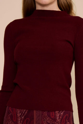 Murphy Scarf Sweater - Burgundy