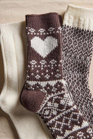 Nordic Knit Sock Pack - Brown Pattern // Free People
