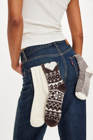 Nordic Knit Sock Pack - Brown Pattern // Free People