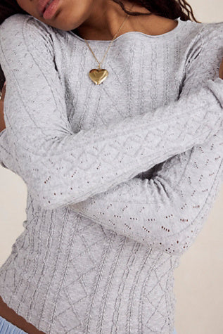 So Soft Seamless Modal Cable Top - Heather Grey // Free People