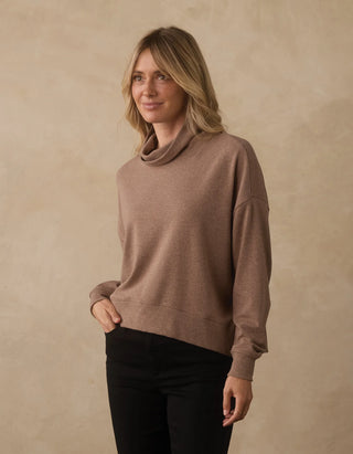 Puremeso Funnel Neck Pullover - Taupe // The Normal Brand