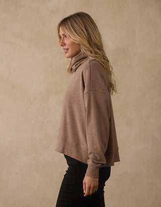 Puremeso Funnel Neck Pullover - Taupe // The Normal Brand