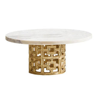 Marble & Brass Pedestal 6”