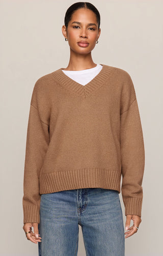 Cloud Spun V-Neck Sweater - Golden Caramel // Z Supply