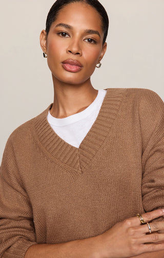 Cloud Spun V-Neck Sweater - Golden Caramel // Z Supply