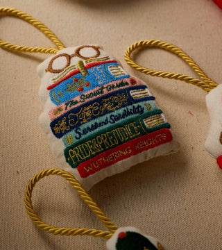 Book Club Embroidered Christmas Ornament // Rifle Paper Co.
