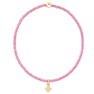 Hope Classic Bubblegum Bracelet - Signature Cross Small Gold Charm // Enewton