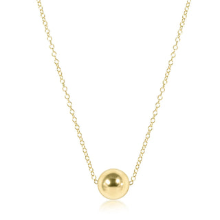 16" Necklace Gold - Classic Gold 8mm Bead // Enewon