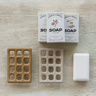 Stoneware Footed Soap Dish