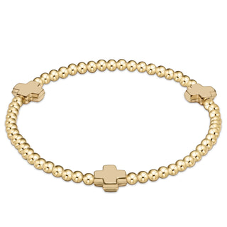 Signature Cross 3mm Gold Bracelet -Gold // Enewton