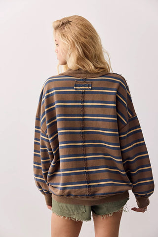 Palm Springs Striped Pullover - Army Combo // Free People