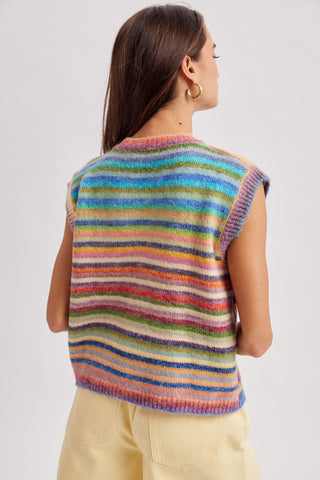 Lorelai Rainbow Stripe Sweater Vest